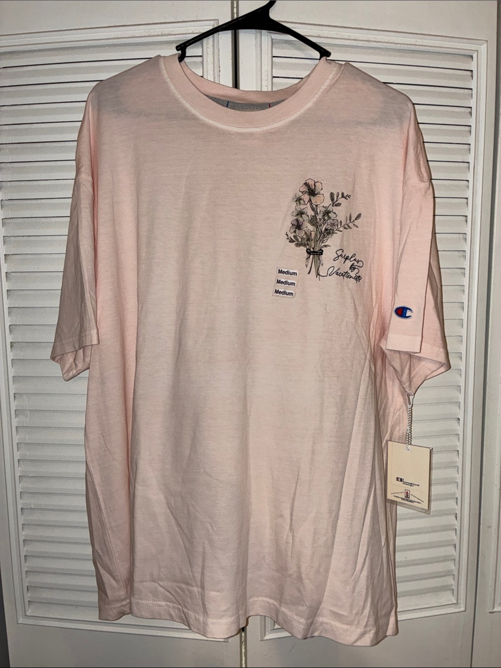 Champion Light Pink Floral Pocket Tee